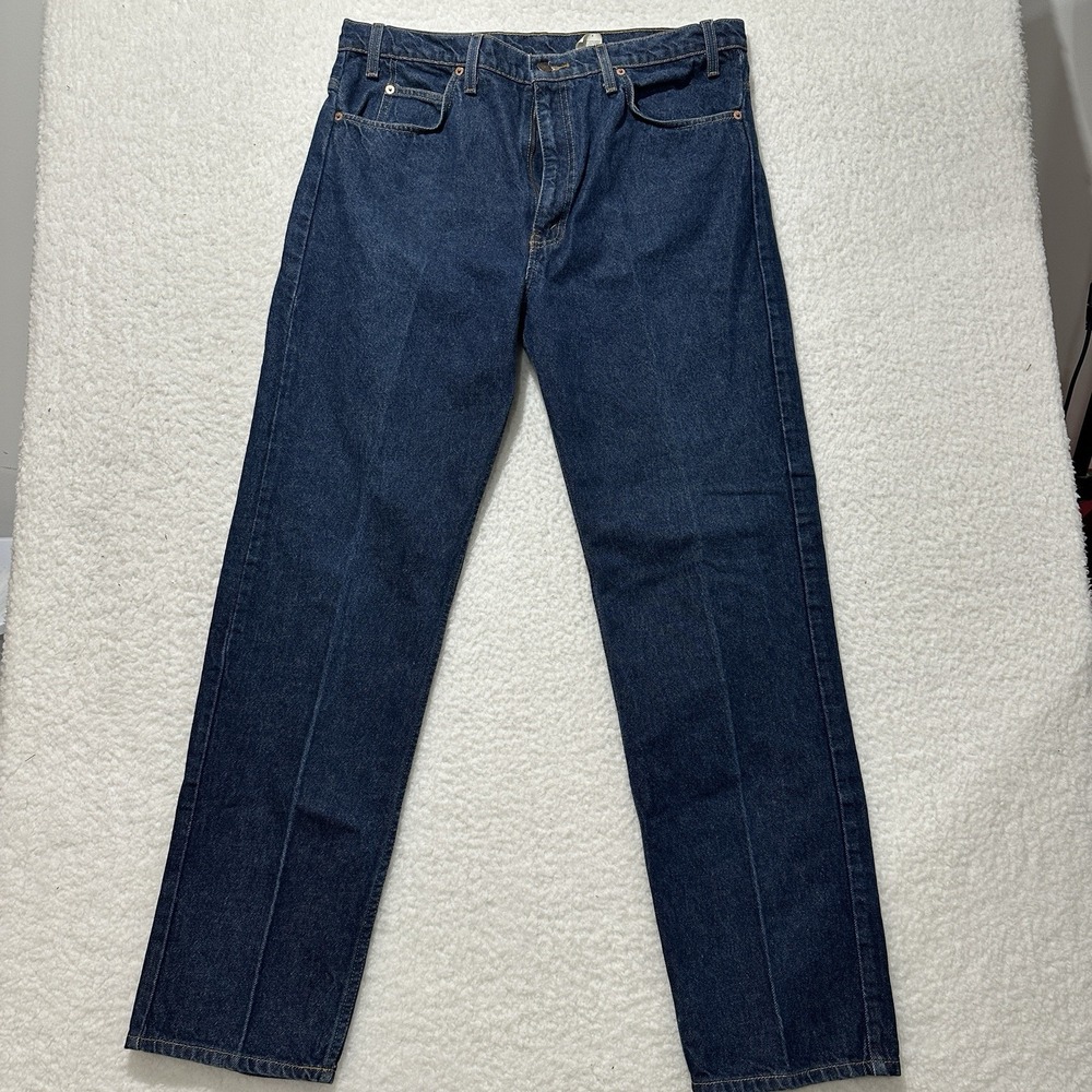 Vintage Levi's 505 Orange Tab Jeans Dark Wash Y2K 90s Straight Leg Denim Size 38